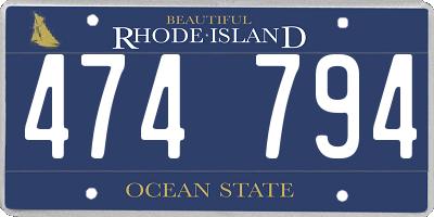 RI license plate 474794