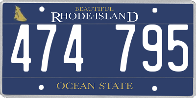 RI license plate 474795
