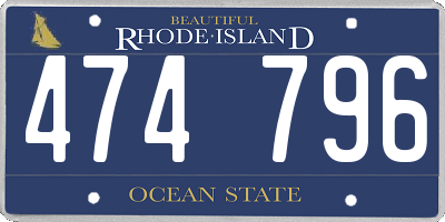RI license plate 474796