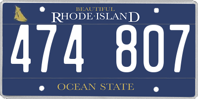 RI license plate 474807