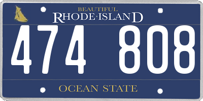 RI license plate 474808