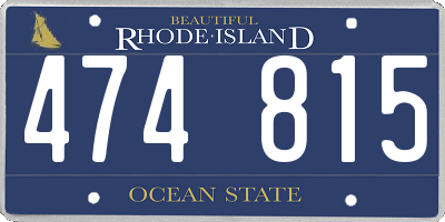 RI license plate 474815