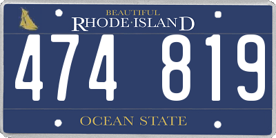 RI license plate 474819