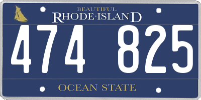 RI license plate 474825