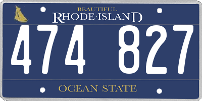 RI license plate 474827