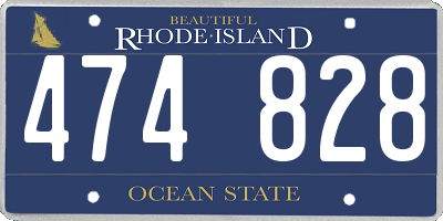 RI license plate 474828