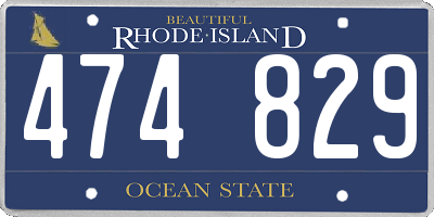 RI license plate 474829
