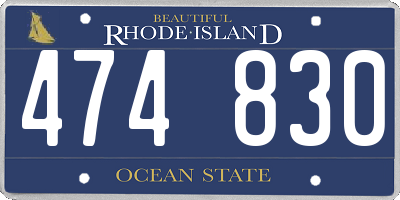 RI license plate 474830