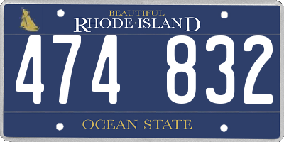 RI license plate 474832