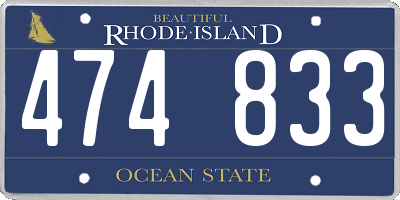 RI license plate 474833