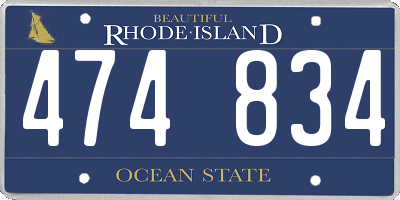 RI license plate 474834
