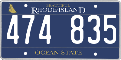RI license plate 474835