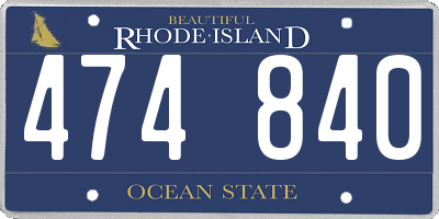 RI license plate 474840