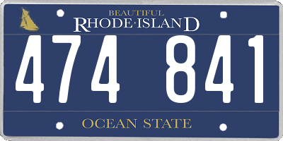 RI license plate 474841
