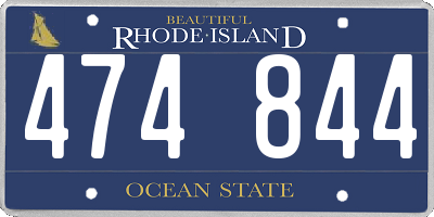 RI license plate 474844
