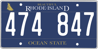 RI license plate 474847