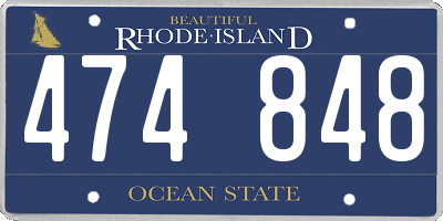 RI license plate 474848