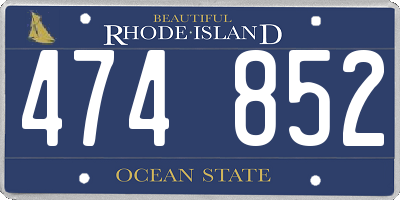 RI license plate 474852