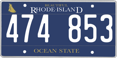RI license plate 474853