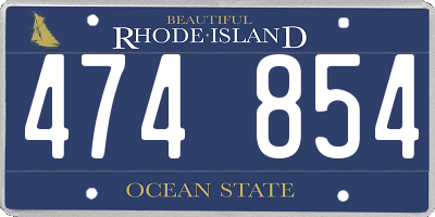 RI license plate 474854