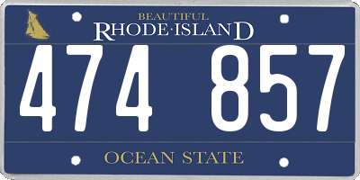 RI license plate 474857