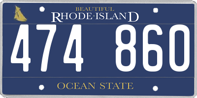 RI license plate 474860