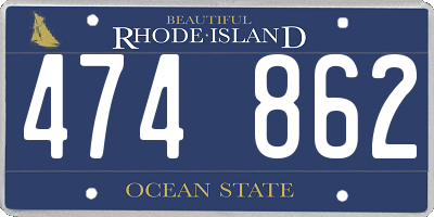 RI license plate 474862