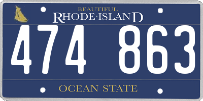 RI license plate 474863