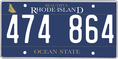 RI license plate 474864