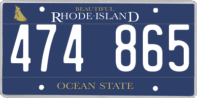 RI license plate 474865