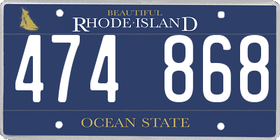 RI license plate 474868