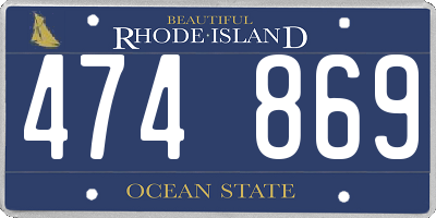 RI license plate 474869