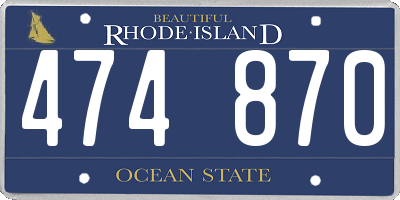 RI license plate 474870