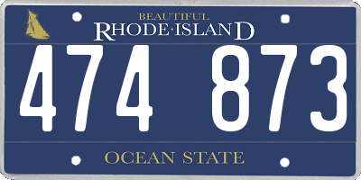 RI license plate 474873