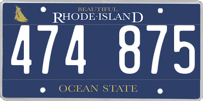 RI license plate 474875