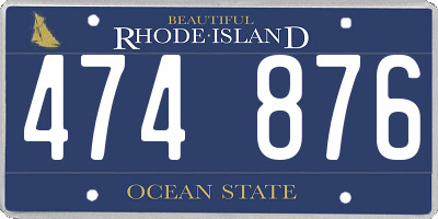 RI license plate 474876