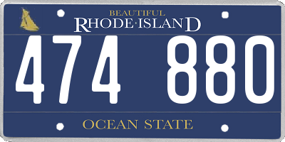 RI license plate 474880