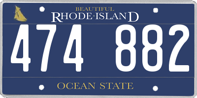 RI license plate 474882