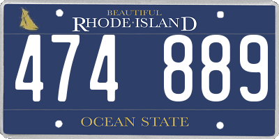 RI license plate 474889