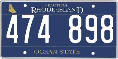 RI license plate 474898