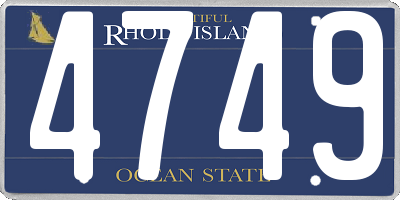 RI license plate 4749