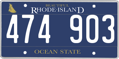 RI license plate 474903