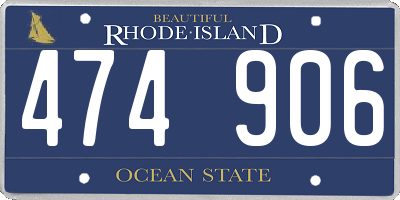 RI license plate 474906