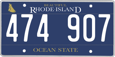 RI license plate 474907