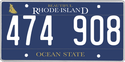 RI license plate 474908
