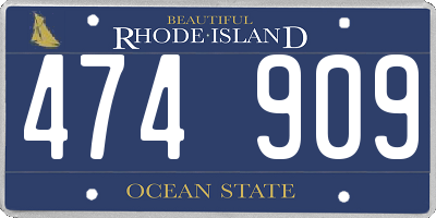 RI license plate 474909