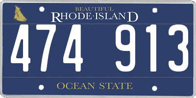 RI license plate 474913