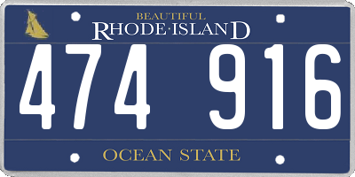 RI license plate 474916