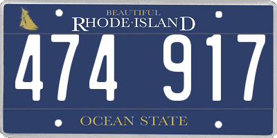 RI license plate 474917