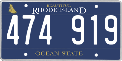 RI license plate 474919